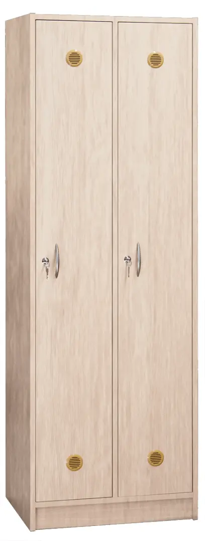 STL - 180 - 80 šatní skříň dřevěná, 2-dveřová, šatní tyč, 1800 x 800 x 500, sokl, bříza irská